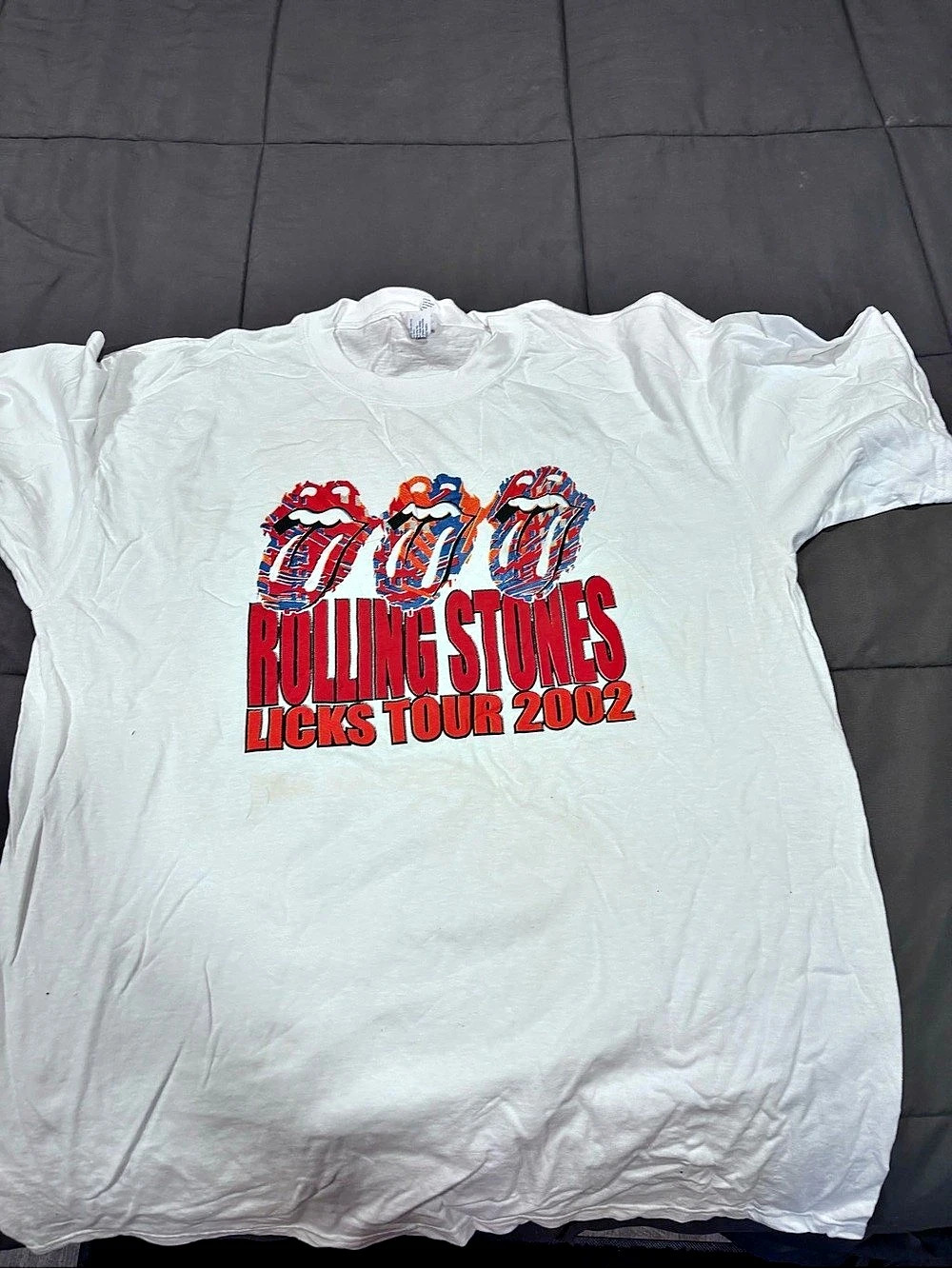 The Rolling Stones Rolling Stones Licks Tour 2002 T-Shirt Graphic Tee in White